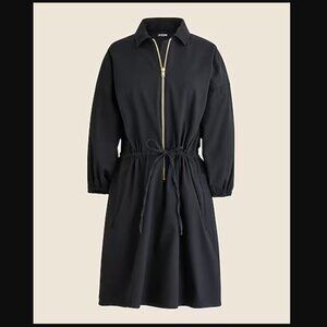 JCrew cinched zip up dress in drapey cotton, oversized, 100% cotton